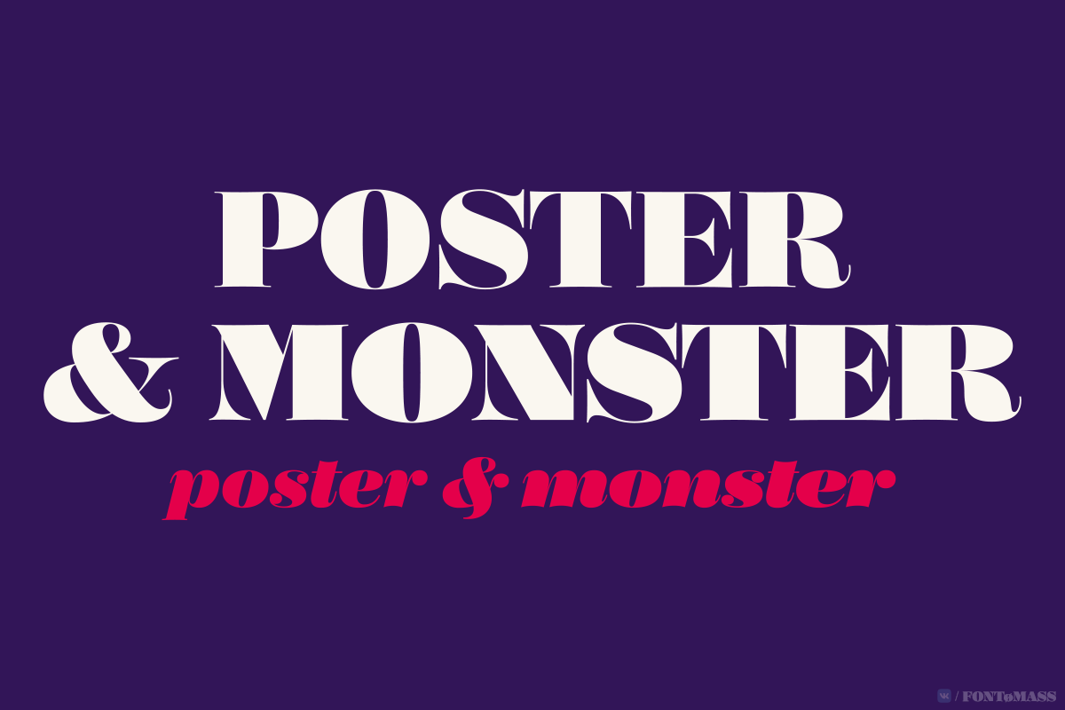 Beispiel einer Poster Display Monster Italic-Schriftart